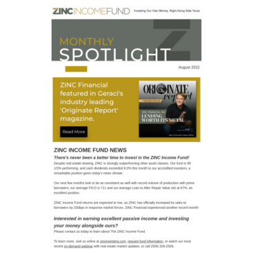 ZINC Income Fund - Monthly Spotlight